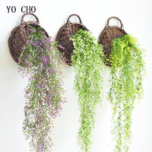 Artificial Plants115cm Wicker Rattan Hanging Wall Flower Display for Home Balcony Wedding Decoration High Quality Flower Bouquet 2024 - buy cheap