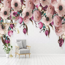 Hand-painted rose TV bed head background wall professional production murals wholesale wallpaper mural poster photo wall 2024 - buy cheap