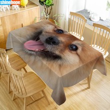 Mantel de Pomerania con diseño de perro y Animal, cubierta de mesa Rectangular lavable a prueba de polvo para decoración de Mesa del hogar 2024 - compra barato