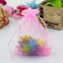 200pcs/lot Pink Organza Bags 13x18cm Wedding Favor Candy Gifts Jewelry Packaging Bag Cute Organza Gift Bags With Drawstring 2024 - buy cheap