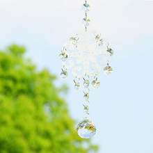 H & D 30 мм прозрачная стеклянная кристаллическая призма, металлический шар, Рождественская Снежинка, люстра, подвесные Подвески, Рождественский Декор 2024 - купить недорого