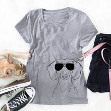 Perro salchicha gafas camiseta tumblr casual camisetas de ropa de moda divertido camisas de algodón de las mujeres día regalo tops unisex 2024 - compra barato