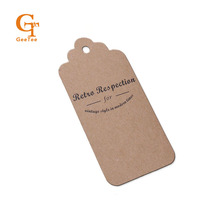 Custom/customized shape logo brand name printing Kraft paper hang tag, bags/Clothing/Jeans paper price swing hanging labels tags 2024 - buy cheap