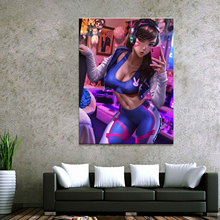 Decoração de casa lona overwatch d. va jogo 1 peça anime sexy menina arte poster imprime imagem decoração da parede pintura por atacado 2024 - compre barato