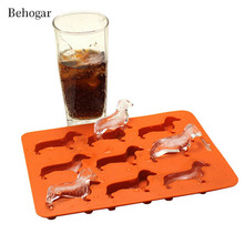 Behogar 9 Slots Cute Dog Shaped Silicone Molds Ice Cube Maker Mold Tray Moulds Box for Whisky Cocktails DIY Chocolate Cake Decor 2024 - buy cheap
