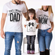 Mommy And Me Daddy Daughter Clothes Family Outfits Look 100% Cotton Little Princess Mom Dad Letter Printed Father Girl T-Shirt 2024 - buy cheap