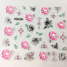 24Pcs/Lot 3D Flower Nail Art Stickers DIY Embossed Transfer Stickers Manicure Decoration with Rhinestone For Nails Design NTL40 2024 - buy cheap