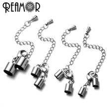 REAMOR 4/5/6/8mm 316L Stainless Steel Lobster Clasps Hooks Extender Chain Connector For Leather Bracelet DIY Jewelry Findings 2024 - buy cheap
