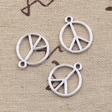 50pcs Charms Lovely Peace 16x14mm Antique Silver Color Pendants DIY Necklace Crafts Making Findings Handmade Tibetan Jewelry 2024 - buy cheap