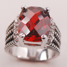 Garnet Women 925 Sterling Silver Ring F776 Size 6 7 8 9 10 2024 - buy cheap