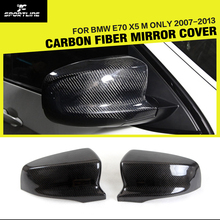 Capa de espelho retrovisor automotivo, de fibra de carbono, estilo para bmw e70 x5 m, 2013-2017 2024 - compre barato