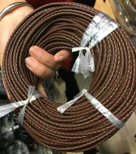 Плетеный кожаный шнур Bolo, круглая Ремесленная лента из натуральной кожи для ожерелья, браслета, коричневая 3 мм 2024 - купить недорого