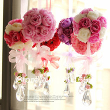 Bola de flores artificiais de casamento, bola de rosas, flor de seda com toque real, decorações para casa 2024 - compre barato