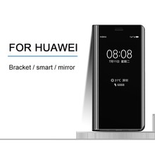 Зеркальный чехол для Huawei Mate 8 9 10 Pro Lite P8 P9 P10 Plus P20 Pro P20 Lite Plus Smart View Window Stand Flip Case Coque Fondas 2024 - купить недорого