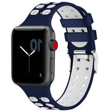 Спортивный силиконовый ремешок для Apple Watch серии Iwatch 3/2/1 42 мм 38 мм браслет резиновые браслеты аксессуары для наручных часов 2024 - купить недорого