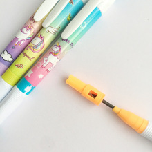 Arco Iris de unicornio con afilador de lápices para niños, lápiz mecánico automático para estudiantes, suministros de escuela y oficina, 4 Uds. Por lote 2024 - compra barato