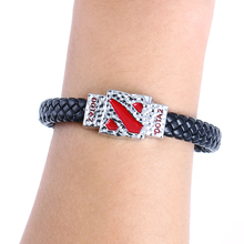 Pulsera de cuero de juego para hombre, brazalete de Metal Dotas 2, joyería, regalo para niño, pulsera trenzada para Cosplay, HSIC10632 2024 - compra barato