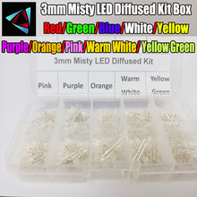 10Colors*20PCS 3mm Misty LED Diffused Kit Box 3 mm 3V Warm White Green Red Blue Yellow Orange Purple UV Pink DIP 2024 - buy cheap