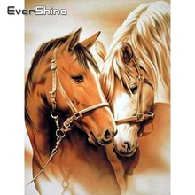 Алмазная 5D Вышивка Evershine «сделай сам», вышивка крестиком в виде лошади, полная выкладка, квадратные картины Стразы с животными 2024 - купить недорого