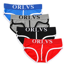 ORLVS Men Underwear Briefs ORLVS Brand Underwear Men Solid Cotton Briefs Men Underwear Sexy Cueca Male Panties 4Pcs OR73 2024 - buy cheap
