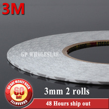 2x (3mm*50M) 3M 9080 Double Sided Tissue Tape Adhesive for LED Strip, Phone Pad Tablet LCD Touch Panel/ Screen Glass Repair 2024 - buy cheap