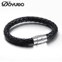 DOYUBO Simple Design Black Pu Leather Bangles For Men & Women Classical Fashion Bangles Punk Fashion Bangle Accessories DD029 2024 - buy cheap