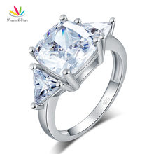 Peacock Star Cushion Cut 4 Carat Solid 925 Sterling Silver Ring Party Luxury Jewelry Created Diamante CFR8310 2024 - buy cheap