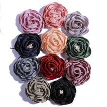 120PCS 7CM Vintage Burned Eage Satin Flowers With Stamen For Headdress Corsage Flower For Hat Dress Accessories 2024 - buy cheap