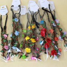 Epack 48pcs Women Bride Flower Headband Bohemian DIYRose Flower Garland Crown Hairband Ladies Elastic Beach Hair Accessories 2024 - buy cheap