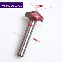 6mm*16mm*120Degree,1pcs,Free shipping CNC Engraving Woodworking Milling Cutter,Tungsten Solid carbide End Mill,3D V Router Bit 2024 - buy cheap