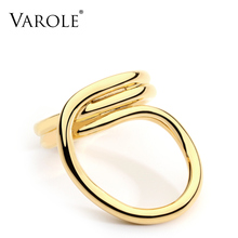 VAROLE New Korean Simple Style Twisted Lines Gold Color Rings for Women Fashion Jewelry Wholesale 2024 - buy cheap
