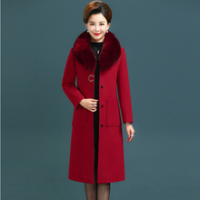 Зимнее пальто большого размера, Женская куртка с меховым воротником, тонкое женское кашемировое пальто, высококачественная одежда, плотные длинные шерстяные пальто 5XL1934 2024 - купить недорого