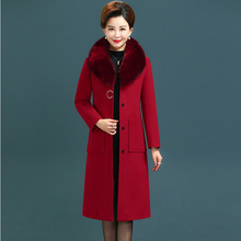 Large size Winter coat ladies fur collar jacket Slim Women cashmere coat High quality clothing Thicken long Woolen coats 5XL1934 2024 - buy cheap