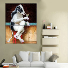 Hand Paintd Drinking Cow Animals Oil Painting On Canvas Modern Paintings Hang Pictures Home Decor Bull Wall Painting For Room 2024 - buy cheap