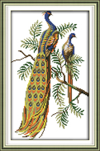 Two peacocks cross stitch kit 18ct 14ct 11ct count printed canvas stitching embroidery DIY handmade needlework 2024 - buy cheap
