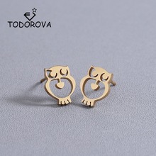 Todorova-pendientes minimalistas de acero inoxidable para mujer, aretes y pasadores con motivos animales, joyería 2024 - compra barato