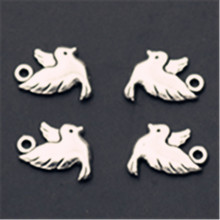 15pcs Silver Color MIni Metal Dove Charm Alloy Pendants For Bracelet Earrings DIY Fashion Jewelry Charm Handmade A160 2024 - buy cheap