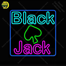 Неоновая вывеска для черного Джека, неоновая лампочка для покера, вывеска с неосветильник светом, стеклянная трубка, знаковая лампа для магазина светильник демонстрация игровой комнаты, яркая вывеска 2024 - купить недорого