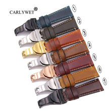 CARLYWET-Correa de reloj de cuero Real para Tudor, Seiko, Rolex, Omega, repuesto duradero de 20 y 22mm 2024 - compra barato