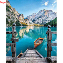 Home Decoration Scenery Lake & Mountain DIY 5D Diamond Embroidery boat Cross Stitch kit diamond painting mosaic rhinestone Hobby 2024 - buy cheap