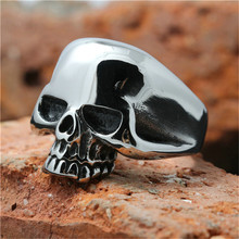 1pc New Arrival Mens Boy Cool Skull Ring 316L Stainless Steel Cool Polishing Ring 2024 - buy cheap