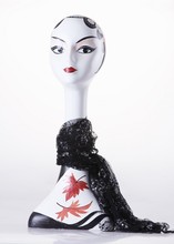 Maniquí femenino de fibra de vidrio de cristal para exhibición de sombreros y bufandas, de bronce antiguo, grande, novedad 2024 - compra barato
