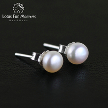Lotus Fun Moment Real 925 Sterling Silver Natural Pearls Creative Fashion Jewelry Vintage Fashion Stud Earrings for Women 2024 - buy cheap