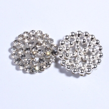 Botón de diamante de imitación redondo para bebé, accesorios de boda, cristal transparente, 10 Uds., 20MM 2024 - compra barato