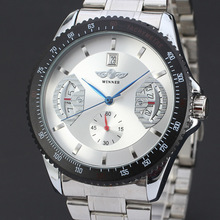 Top Winner Brand Men Automatic Mechanical Full Stainless Steel Date Calendar Sport Male Military Wrist Watch Relogio Masculino 2024 - buy cheap