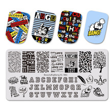 BeautyBigBang Stamping Plate Stencil Nails Rectangle Letters Alphabet Design Nail Template Nail Art Stamping Plates Tools XL-061 2024 - buy cheap