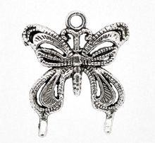 Free Shipping 150pcs Antique Silver Tone Butterfly Charm Pendants 26x23mm Jewelry Findings Wholesales 2024 - buy cheap