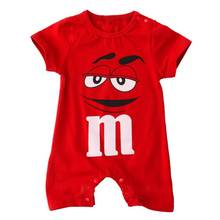 Baby Short Sleeve Jumpsuit Summer Cotton Rompers Newborn O-Neck Chocolate Beans Print Cotton Baby 2024 - buy cheap