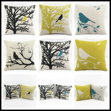 Free Shipping Birds On The Tree Digital Print Cushion Cover 40/45/50/55/60cm Throw Pillow Case  No Core  HT-PCILPC-L-01-06 2024 - buy cheap