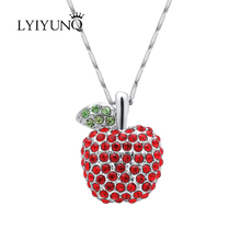 LYIYUNQ Cute Rhinestone Pendant Necklace Fashion Brand Girl`s Fine Jewelry Trendy Crystal Necklaces & Pendants For Women 2024 - buy cheap